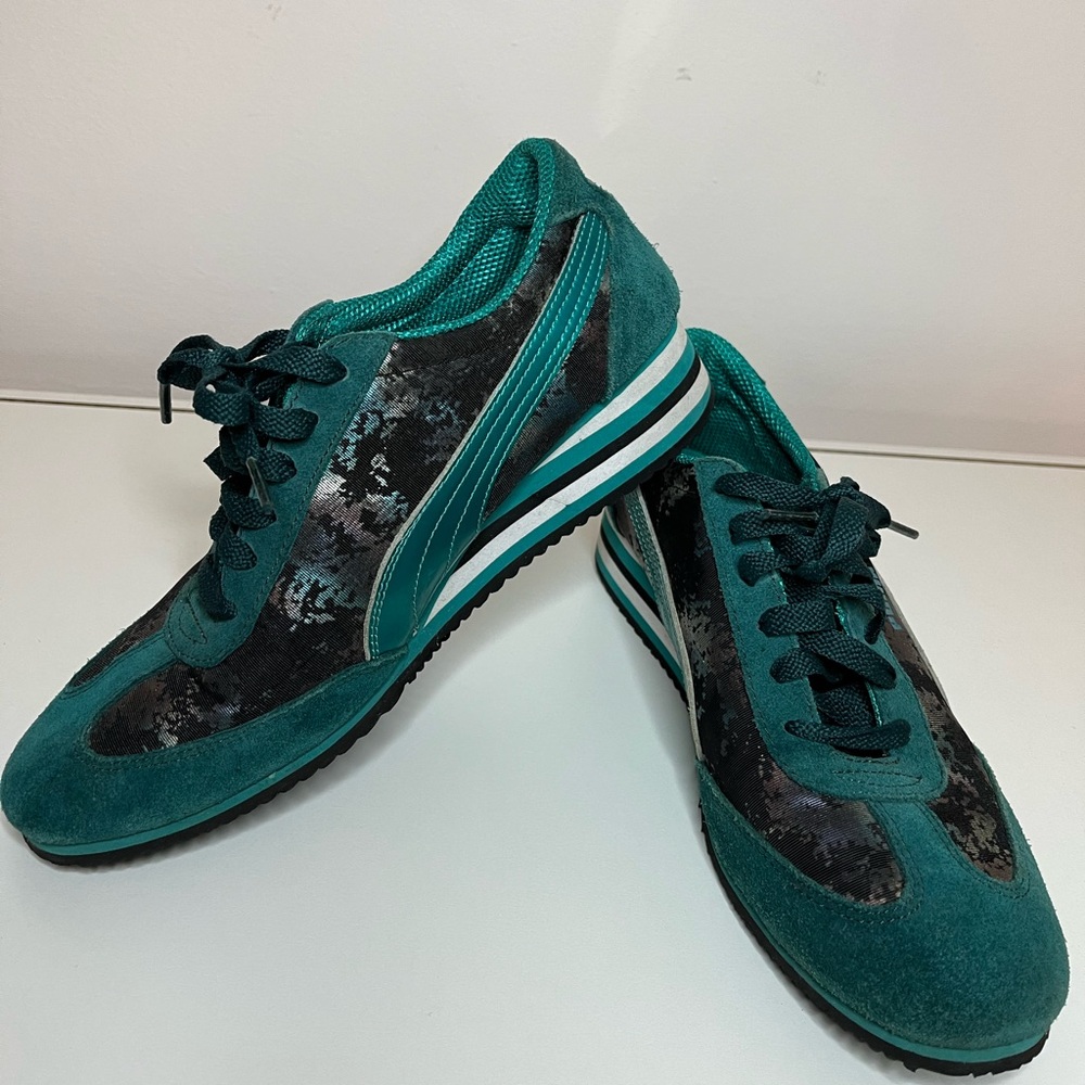 Puma Teal and Black Women's Sneakers
